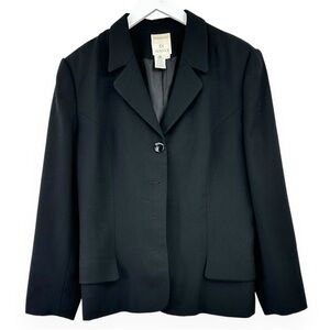Vintage Made in USA En Avance Black 100% Wool Blazer Jacket sz 14